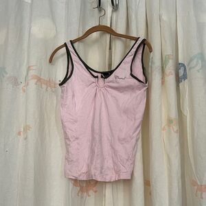 Chic Pink Camisole with Black Accents